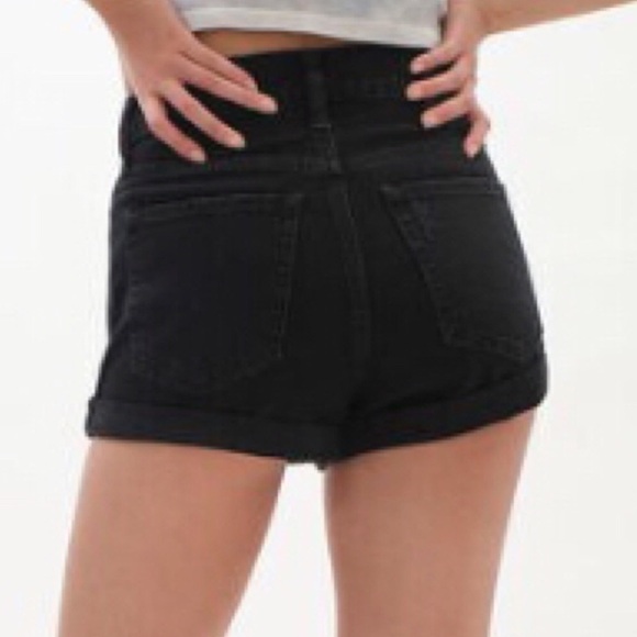 Aeropostale High Rise Midi Black Jean Shorts Distressed Cuffed Hem Size … - Picture 3 of 9